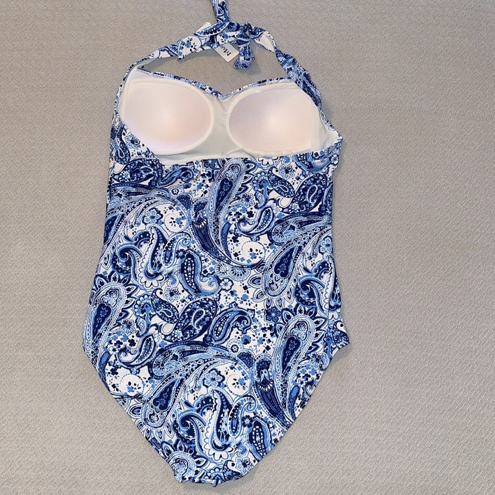 Halter Paisley One Piece Swimsuit - Picture 4 of 13